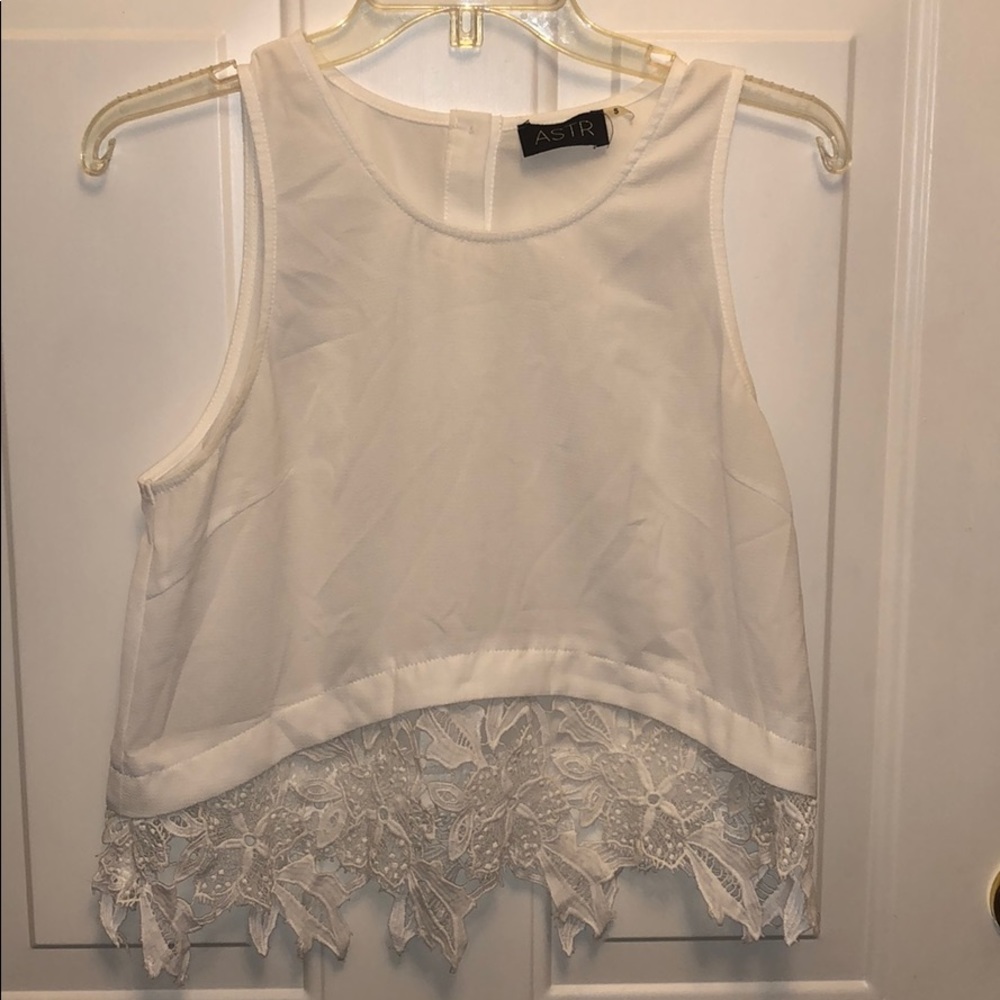 White lace top. ASTR.